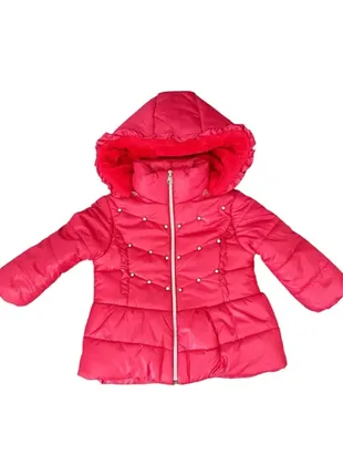 Куртка на утеплителе велсофт р 80 для девочки красный турция