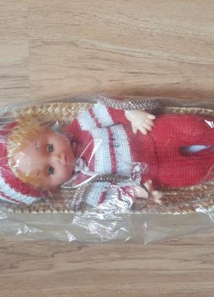 Маленьким любителькам ляльок - чудова нова дитяча іграшка лялька у плетеній солом'яній корзинці з ручками2 фото