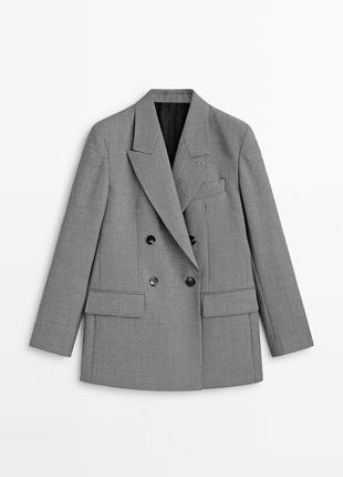 Massimo dutti 34 36 38 40 42 limited edition пиджак 100% шерсть новый оригинал серый5 фото