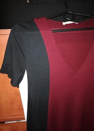 Платье zara длинное геометрия бордово-черно-белое4 фото