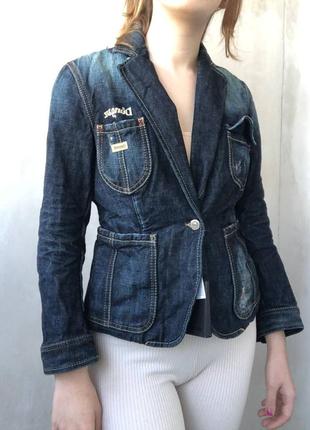 Джинсовая куртка жакет dsquared винтаж джинсовая куртка пиджак джинсовый женский винтажный4 фото