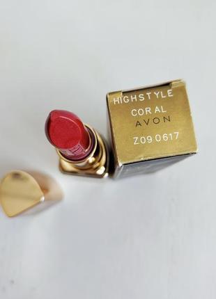 Помада люкс эйвон luxe avon hignstyle coral4 фото