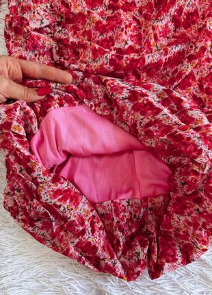 Яркое розовое платье vera&lucy цветочный принт5 фото
