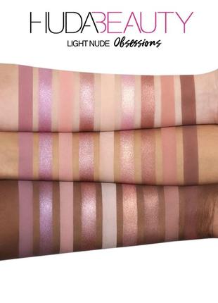 Палетка тіней для очей оригінал huda beauty nude light obsessions eyeshadow palette4 фото