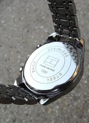 Чоловічий срібний наручний годинник томмі хілфігер, класична модель.7 фото