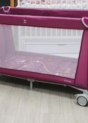 Манеж детский carrello piccolo+ crl-11501/2 orchid purple с двумя уровнями дна1 фото