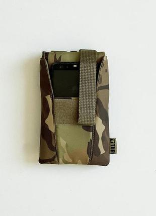 Подсумок для телефона тактический мультикам сумка чехол для смартфона для сьемки крепление на бронежилет molle1 фото