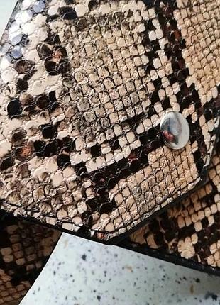 Сумка на пояс 3 в 1 под рептилию ярко-бежево-коричневая5 фото