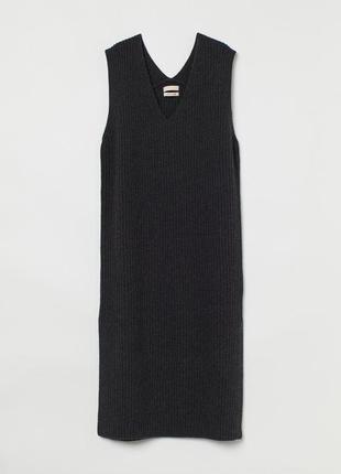 Платье в рубчик из шерсти и кашемира h&m premium 1013633001