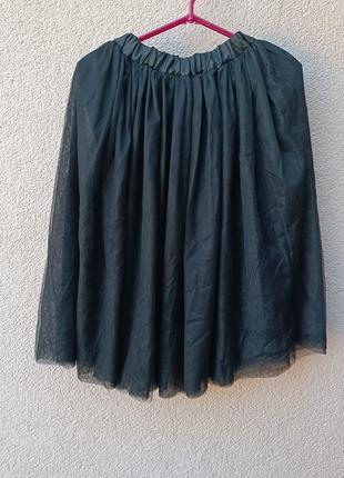 Черная юбка объемная длинная в стиле венздей wednesday