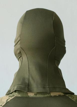 Балаклава тактична підшоломник напівмаска чоловіча coolmax хакі | шапка шарф баф ніндзя армійська військова4 фото