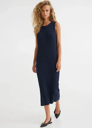 Трикотажное платье в рубчик с кашемиром h&m premium 1098564002