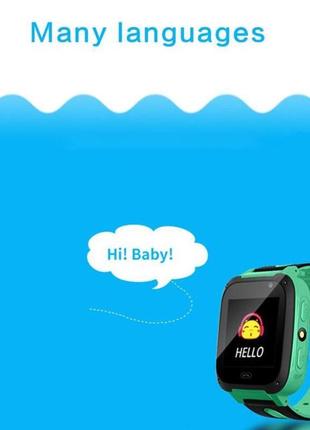 Детские смарт часы телефон smart baby watch s4 с gps зеленый цвет. умные часы + 2 подарка