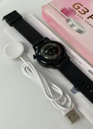 Круглий смарт-годинник смарт-годинник smart watch g3 pro, super amoled, 42 mm. сірі.