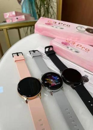 Круглий смарт-годинник смарт-годинник smart watch g3 pro, super amoled, 42 mm. сірі.