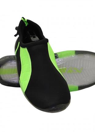 Обувь для пляжа и кораллов (аквашузы) sportvida sv-gy0004-r44 size 44 black/green6 фото