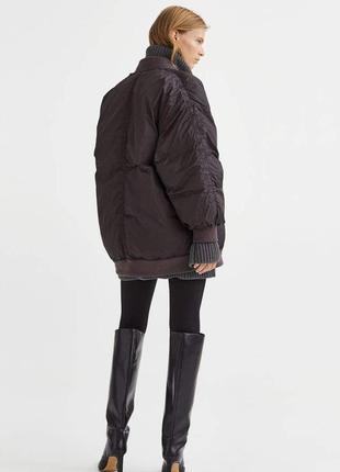 Натуральный пуховик бомбер оверсайз h&m premium 11064780023 фото