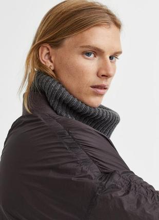 Натуральный пуховик бомбер оверсайз h&m premium 11064780025 фото