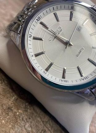 Мужские серебряные наручные premium часы curren / куррен3 фото
