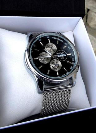 Чоловічий преміум срібний наручний годинник тісот, класичний.3 фото