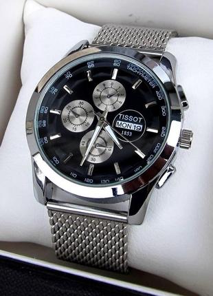 Чоловічий преміум срібний наручний годинник тісот, класичний.4 фото