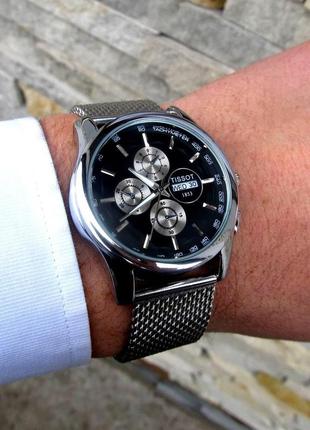 Чоловічий преміум срібний наручний годинник тісот, класичний.5 фото