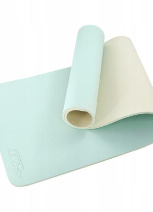 Коврик (мат) спортивный 4fizjo tpe 180 x 60 x 1 см для йоги и фитнеса 4fj0202 mint/grey