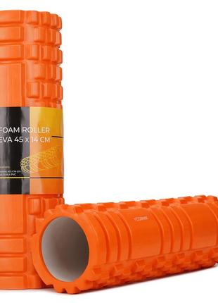 Масажний ролик cornix eva 45 x 14 см (валик, ролер) xr-0041 orange