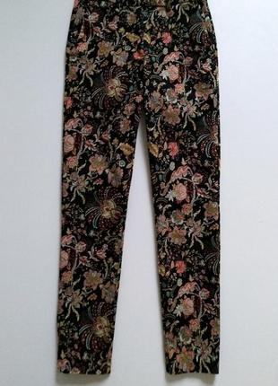 Зауженные брюки дудочки casual джинсы chinos флоральный принт6 фото