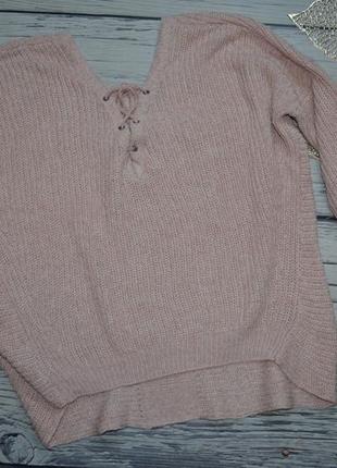 S - м h&m фірмовий жіночий светр, джемпер великої в'язки з вирізом на спині only7 фото