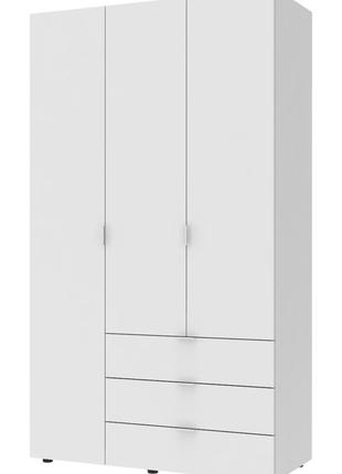 Распашной шкаф для одежды doros гелар белый 3 дсп 116,2х49,5х203,4 (42001021)