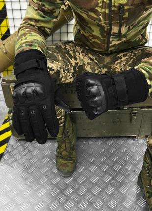 Перчатки тактические на флисе черные. перчатки военные утепленные
