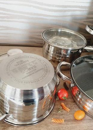 Набір посуду з нержавіючої сталі з фритюрницею bn-50034 фото