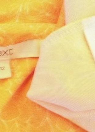 Блуза арнамент цветочки край зубчиками классика оранжевая р. 12 - next4 фото