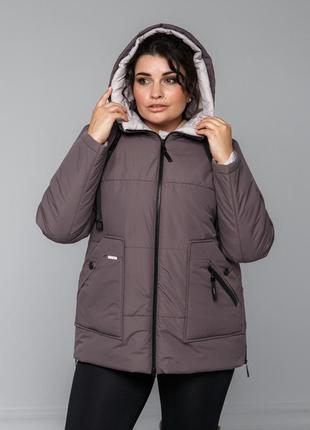 Жіноча демісезонна куртка прямого крою великі розміри 48-58 різні кольори2 фото