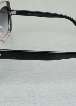 Очки в стиле tom ford  женские солнцезащитные большие квадратные черно розовые3 фото