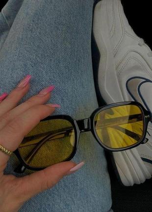 Спортивные зеркальные желтые очки цвет трендовые женские мужские солнцезащитные стильные  2023 велоспорта y2k