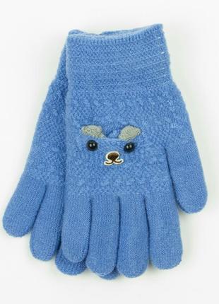 Подвійні вовняні рукавички для хлопчика 4-6 років - 19-7-55 - блакитний