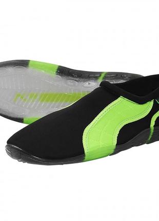 Обувь для пляжа и кораллов (аквашузы) sportvida sv-gy0004-r41 size 41 black/green3 фото