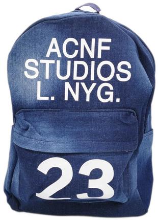 Молодіжний джинсовий рюкзак acnf studios синій