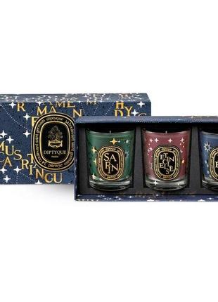 Свеча diptyque sapin candle - набор candle set (70 г - парфюмированная свеча etincelles + 70 г - парфюмированная свеча neige 70 г1 фото