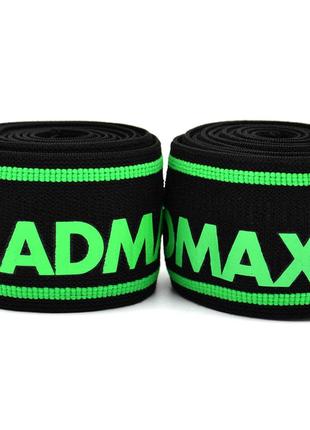 Бинти на коліна madmax mfa-299 non slide & slip knee wraps 2.0m black/green2 фото