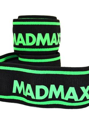 Бинти на коліна madmax mfa-299 non slide & slip knee wraps 2.0m black/green7 фото