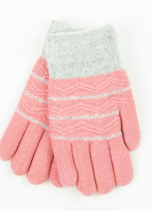Зимние перчатки для мальчиков на 3-5 лет - 19-7-56 - серо-синий для девочек, розовый