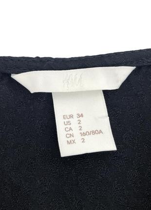 Оригинальная черная блузка с длинными рукавами h&m, xxs9 фото