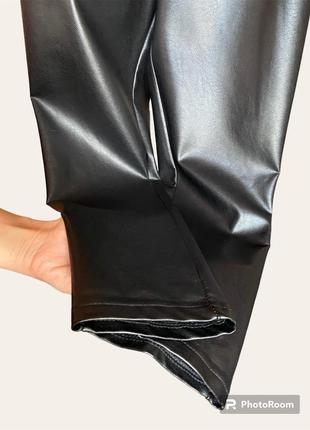 Брюки из искусственной кожи, удобные брюки из кожзама без застежек4 фото
