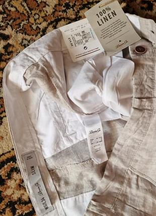 Фирменные английские льняные брюки чинос denim co, новые с бирками, размер 36/34.100% лен.7 фото