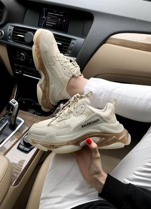 Balenciaga triple s transparent crystal шикарные женские кроссовки1 фото