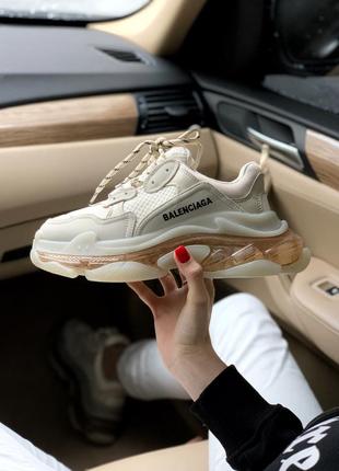 Balenciaga triple s transparent crystal шикарные женские кроссовки3 фото