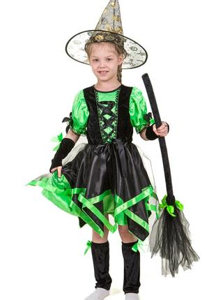 Карнавальный костюм для девочки ведьмочка № 3 салатовая